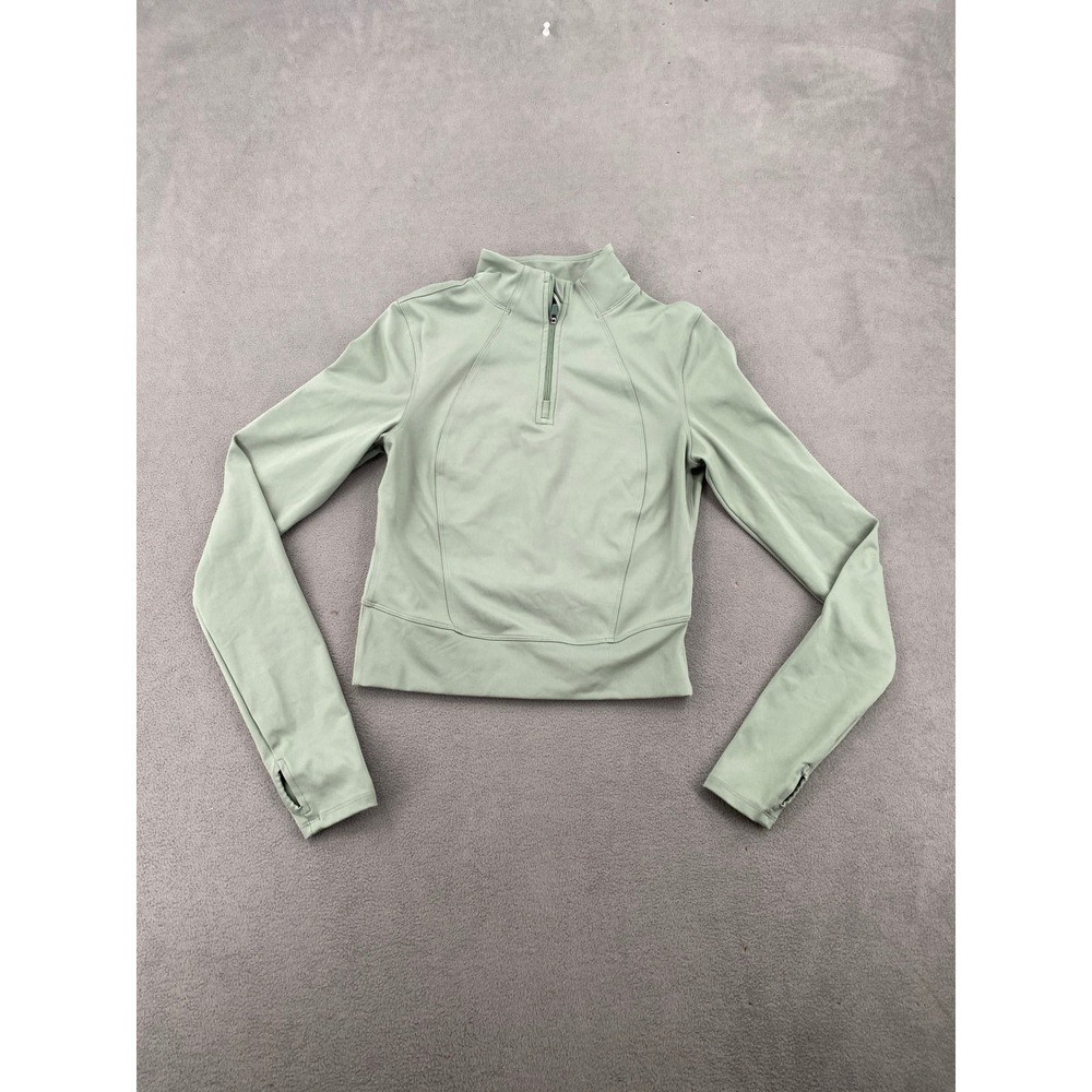 Athletic jacket Its Rulu Run Half Zip Cropped Pullover Sage Green Size 4
